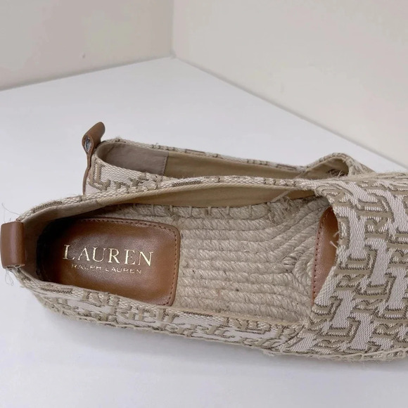 Ralph Lauren Cameryn II Monogram Jacquard Espadrille  new money preppy LOGO - Picture 7 of 11